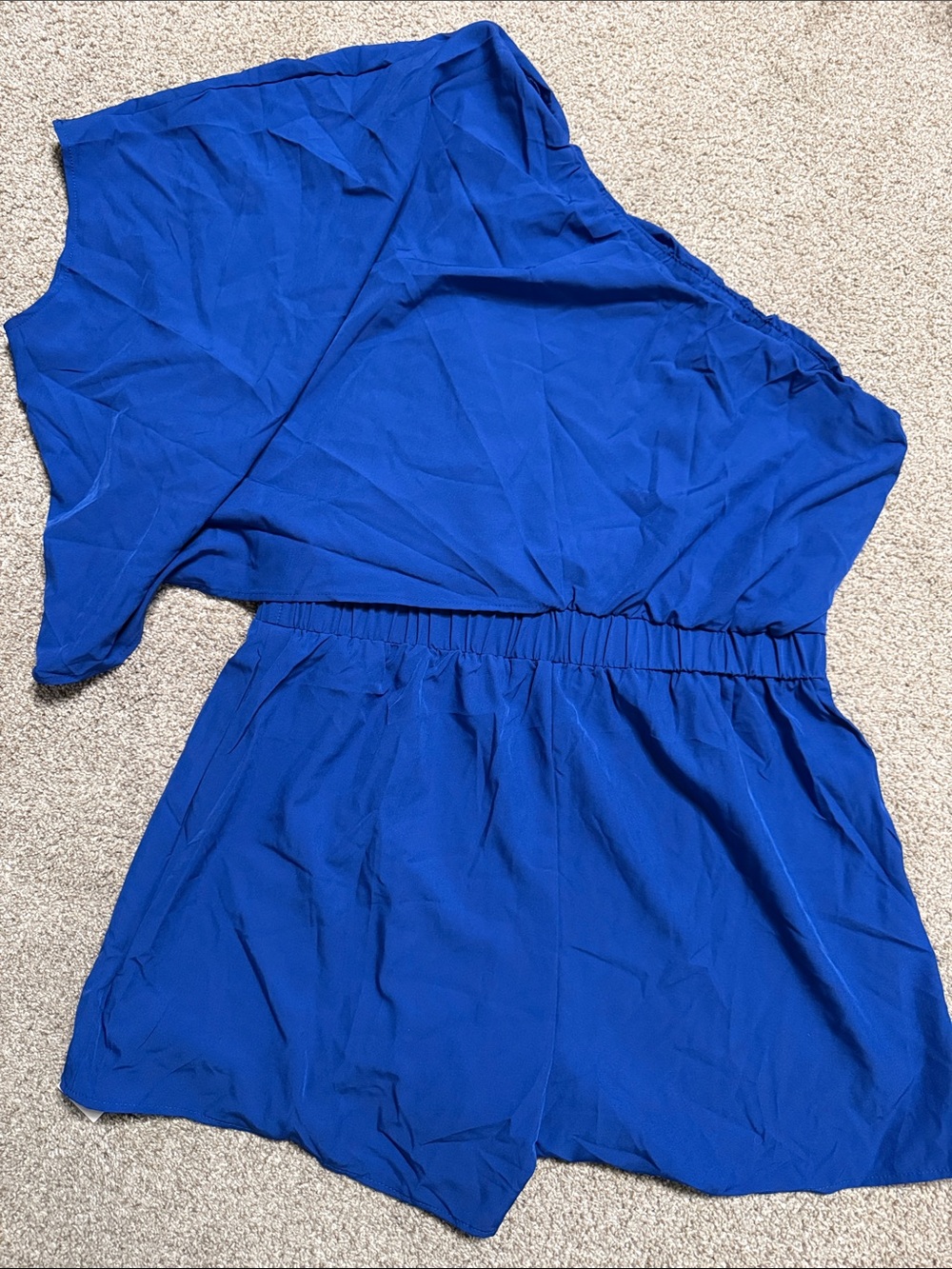 Cupshe Royal Blue One-Shoulder Romper